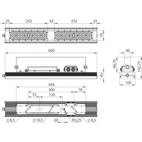 LED світильник промисловий для високої стелі А++ 100W 16200Lm IP65 - Зображення 3