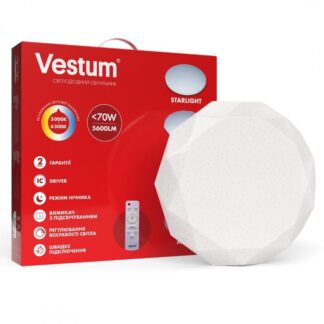 smart люстра светодиодная с пультом Д/У vestum gem 70w 3000k 6500К