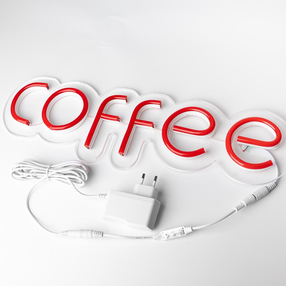 Неонова вивіска для кав'ярні "COFFEE" RED (з контролером) - Зображення 2