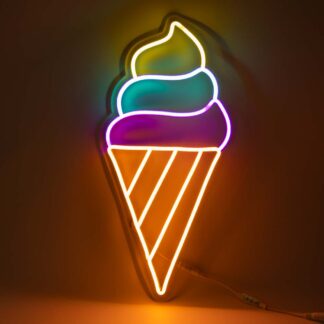 Неонова вивіска для кафе Морозиво ріжок (240х500)