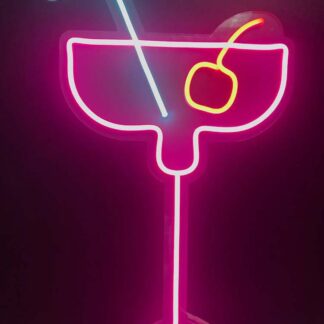 Неонова вивіска для бару Коктейль із трубочкою (310х500)