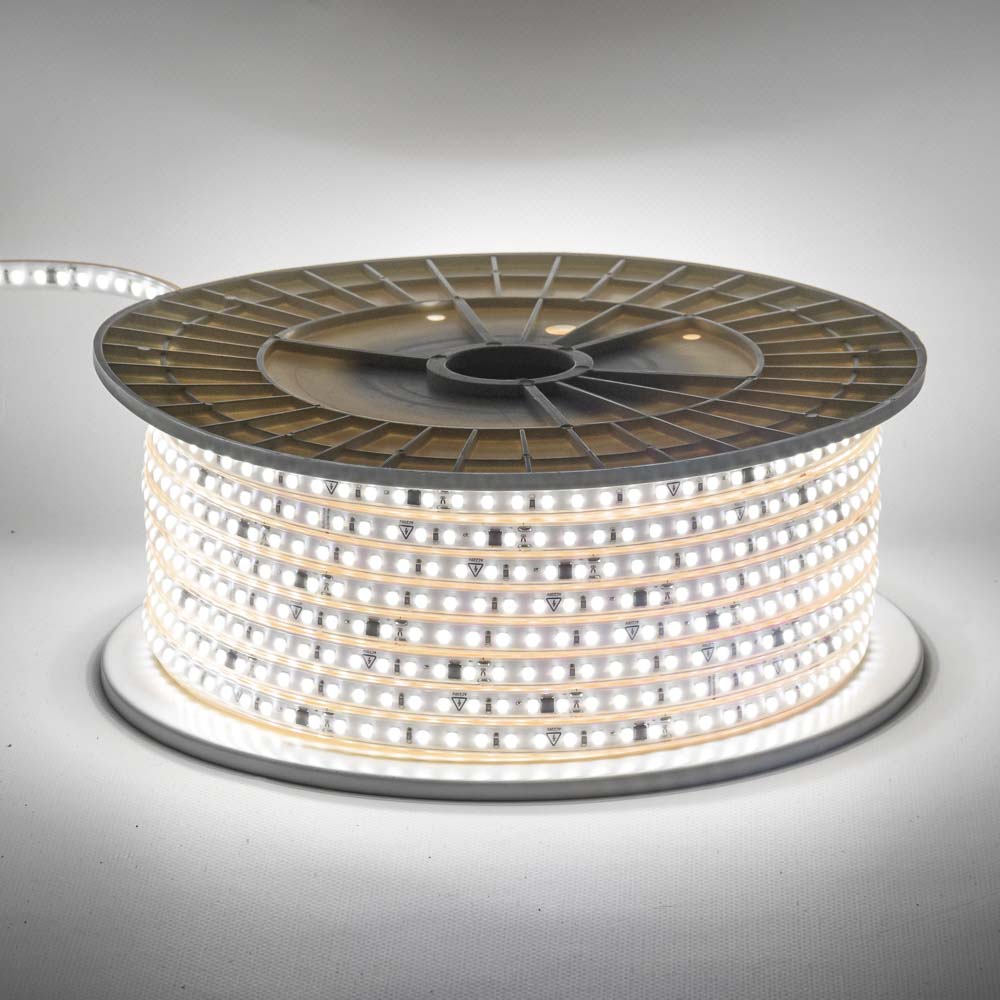 Світлодіодна стрічка біла тепла 220V герметична AVT smd2835 120LED/м 9Вт/м IP65 11х5.5mm