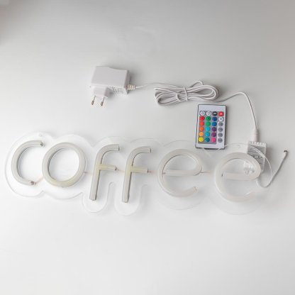 Неонова вивіска для кав'ярні "COFFEE" RGB (з контролером) (480х145) - Зображення 2