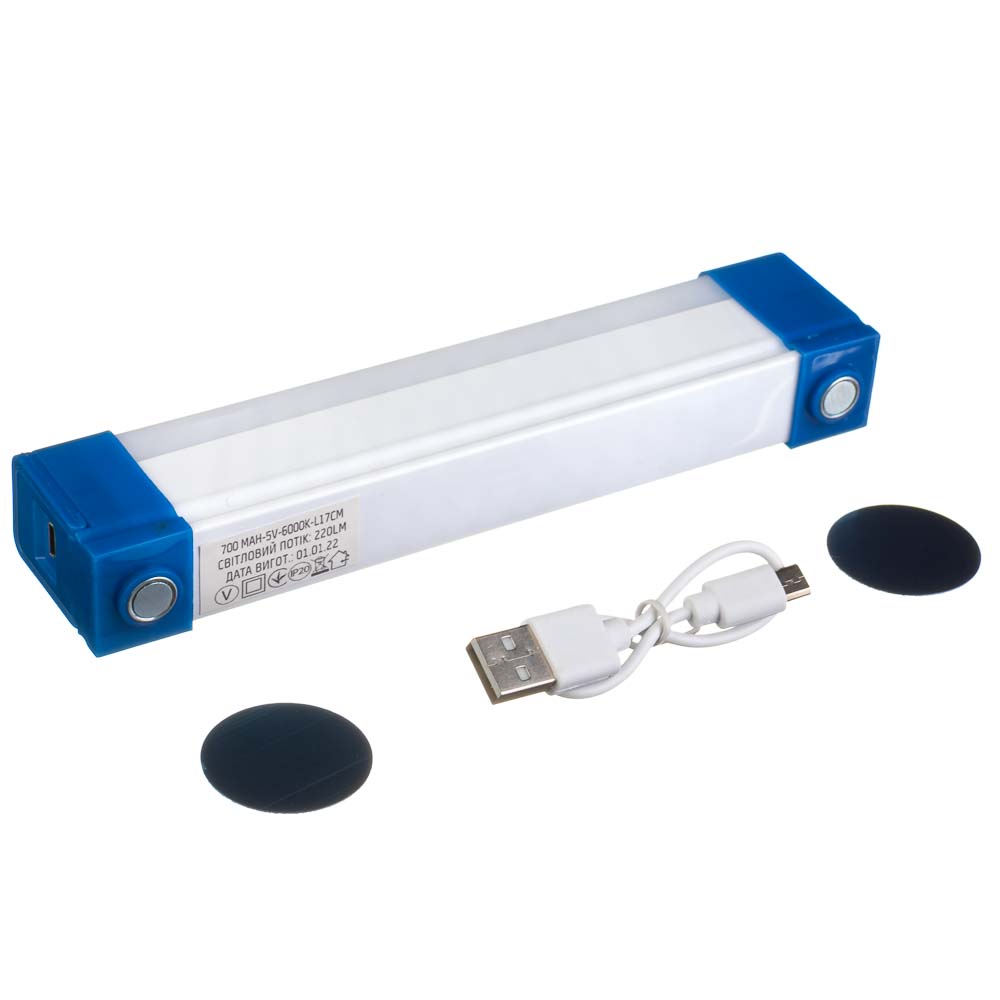 Світлодіодний лінійний світильник 17см USB на акумуляторах з магнітами - Зображення 3