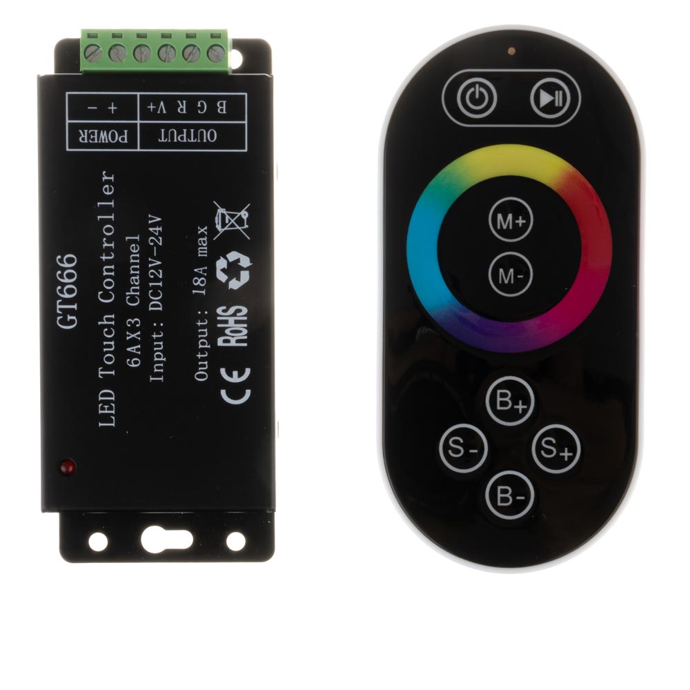 LED контролер світлодіодний чорний RGB 18А 216Вт, (8 кнопок) - Зображення 3