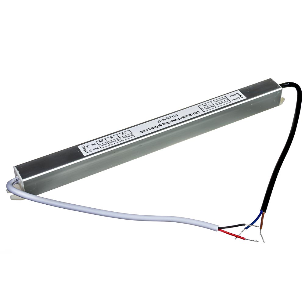 Led блок живлення 12V 4A 48Вт IP65 SLIM - Зображення 2