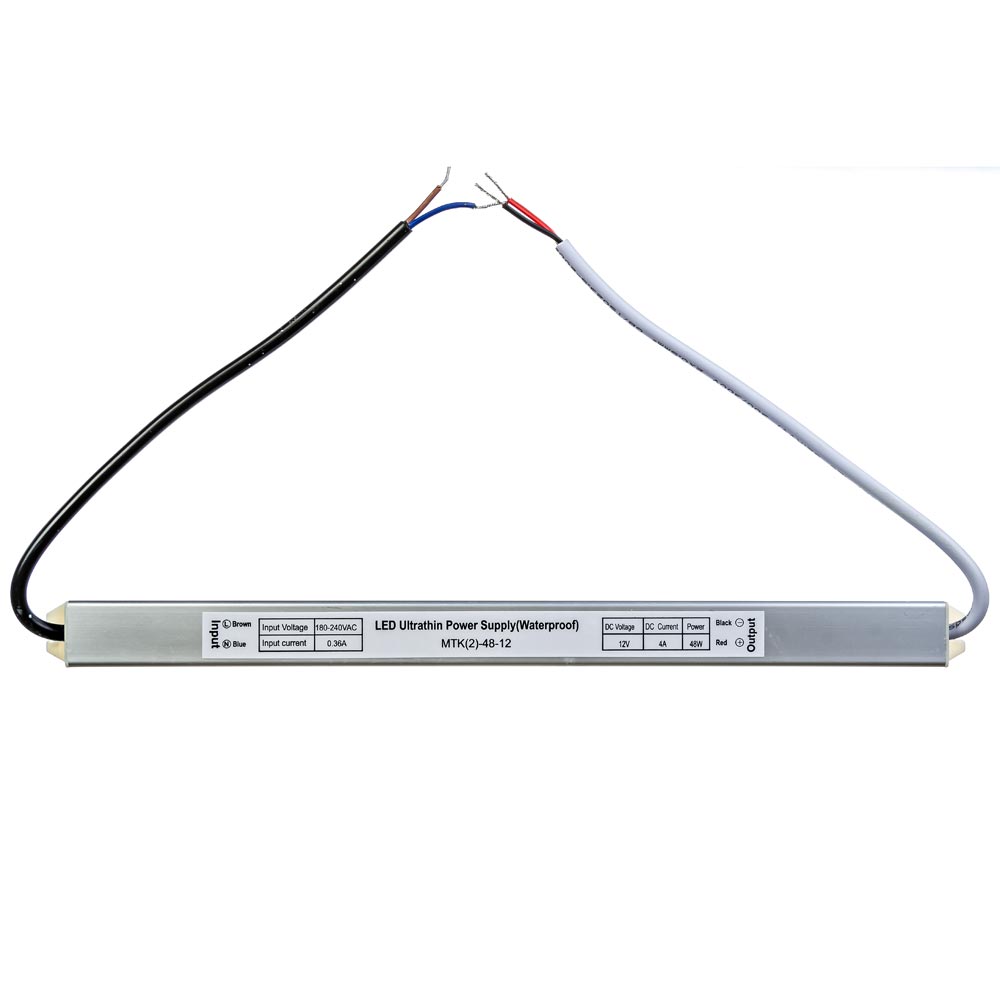 Led блок живлення 12V 4A 48Вт IP65 SLIM - Зображення 3