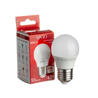 LED лампа Е27 G45 5W тепла біла 3000К SIVIO