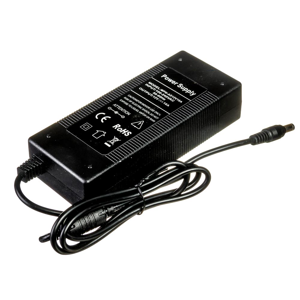 Led блок живлення 12V 10А 120Вт зі штекером і кабелем живлення - Зображення 2