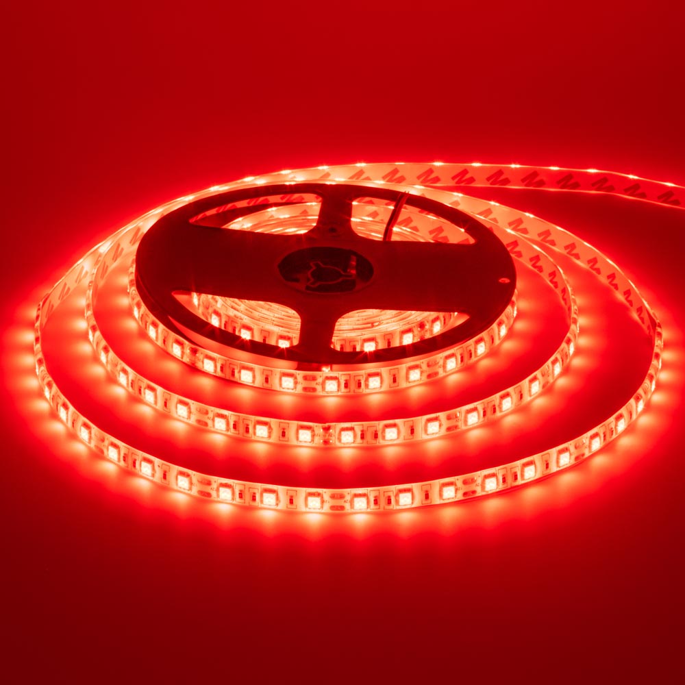 Світлодіодна стрічка червона 12V smd5050 60LED/м IP65