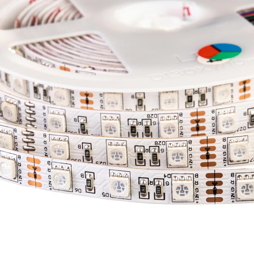 Світлодіодна стрічка RGB 12V Motoko smd2835 60LED/м IP20 - Зображення 3