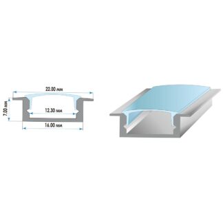 Led профиіь врізний без покриття 2м ПФ-19/1