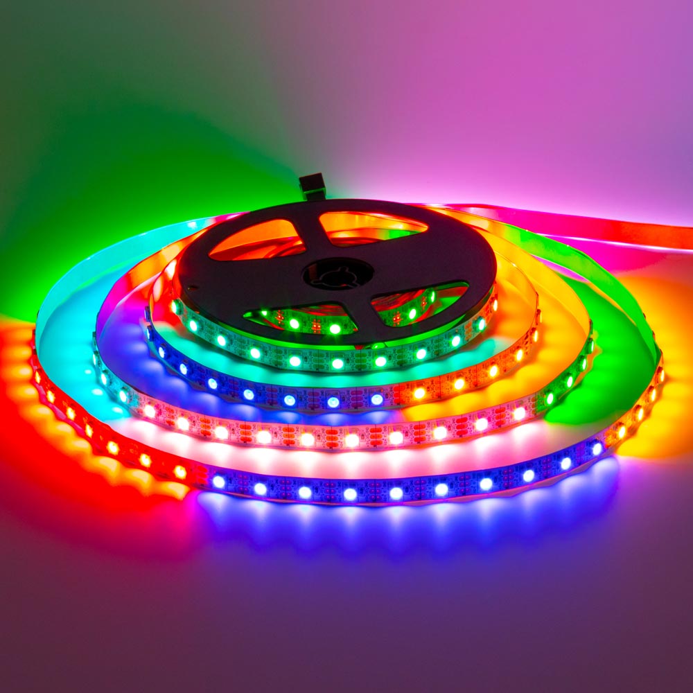 Світлодіодна стрічка адресна AVT 5V smd5050 WS2812B 60LED/м IP120