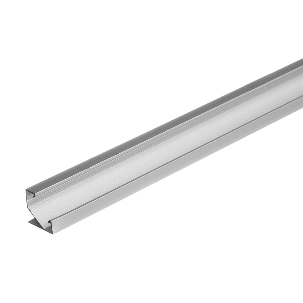 Алюмінієвий LED профіль кутовий (комплект) 2м ПФ-20/1 без покриття з полуматовим розсіювачем - Зображення 2