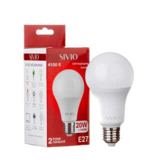 LED лампа Е27 А70 20W нейтральна біла 4100К SIVIO