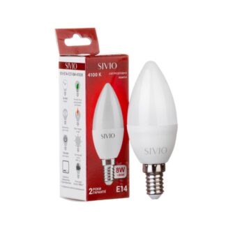 LED лампа Е14 C37 8W нейтральна біла 4100К SIVIO