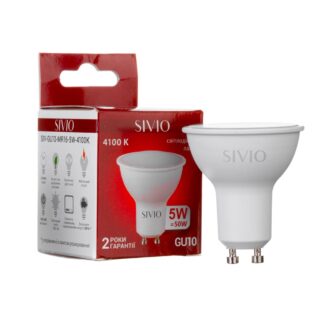 LED лампа GU10 5W MR16 нейтральна біла 4100К SIVIO