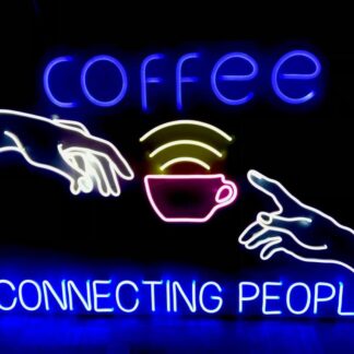 Неонова вивіска для кав’ярні COFFEE CONNECTING PEOPLE (900х600)