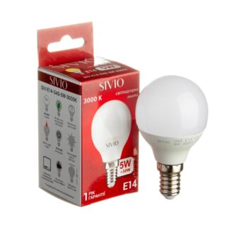 LED лампа Е14 G45 5W тепла біла 3000К SIVIO