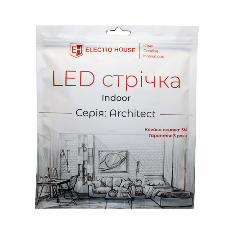 LED стрічка 7Вт 24В SMD2835 60 діодів 1050 Лм теплий білий 3000K, серія Architect, гарантія 3 роки LED стрічка 7Вт 24В SMD2835 60 діодів 1050 Лм теплий білий 3000K, серія Architect, гарантія 3 роки - Зображення 2