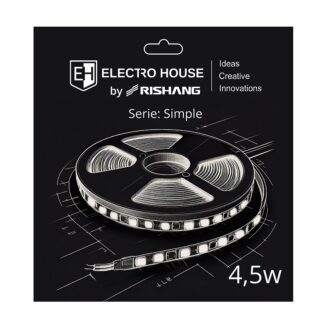 LED стрічка 4,5Вт 12В SMD2835 60 діодів, 540 Лм , теплий білий 3000K, серія Simple Electro House by Rishang LED стрічка 4,5Вт 12В SMD2835 60 діодів, 540 Лм , теплий білий 3000K, серія Simple Electro House by Rishang